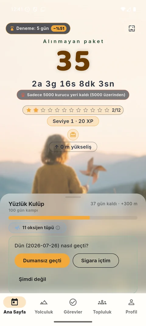 Kendi fotoğrafı arka plan yapılmış ana ekran
