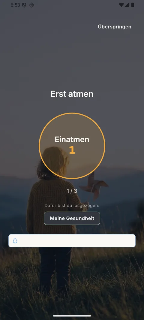 Atemübung — einatmen