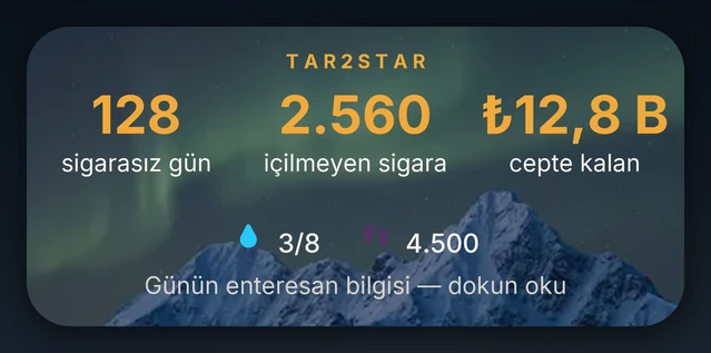 Tar2Star ana ekran widget'ı