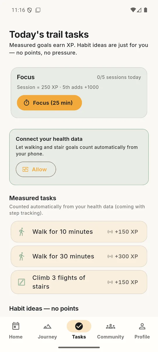 Small tasks every day. You are building a habit, not willpower.