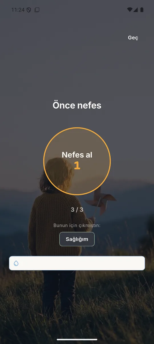 Kriz anında tek dokunuş: önce nefes. Üç turluk yönlendirilmiş nefes egzersizi.
